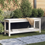 Banco de jardín de madera maciza de pino 108x35x45 cm