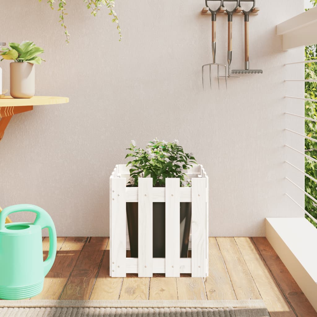 4-tier solid pine white planter 80.5x79x36 cm