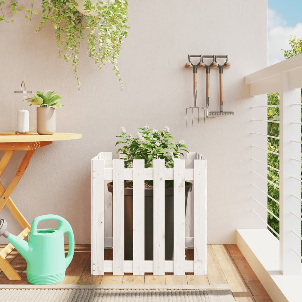 4-tier solid pine white planter 80.5x79x36 cm
