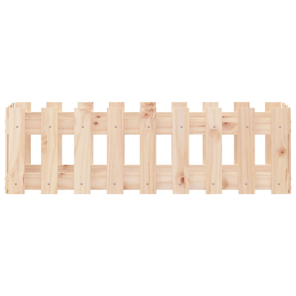 Arriate elevado jardín con valla madera maciza pino 100x30x30cm