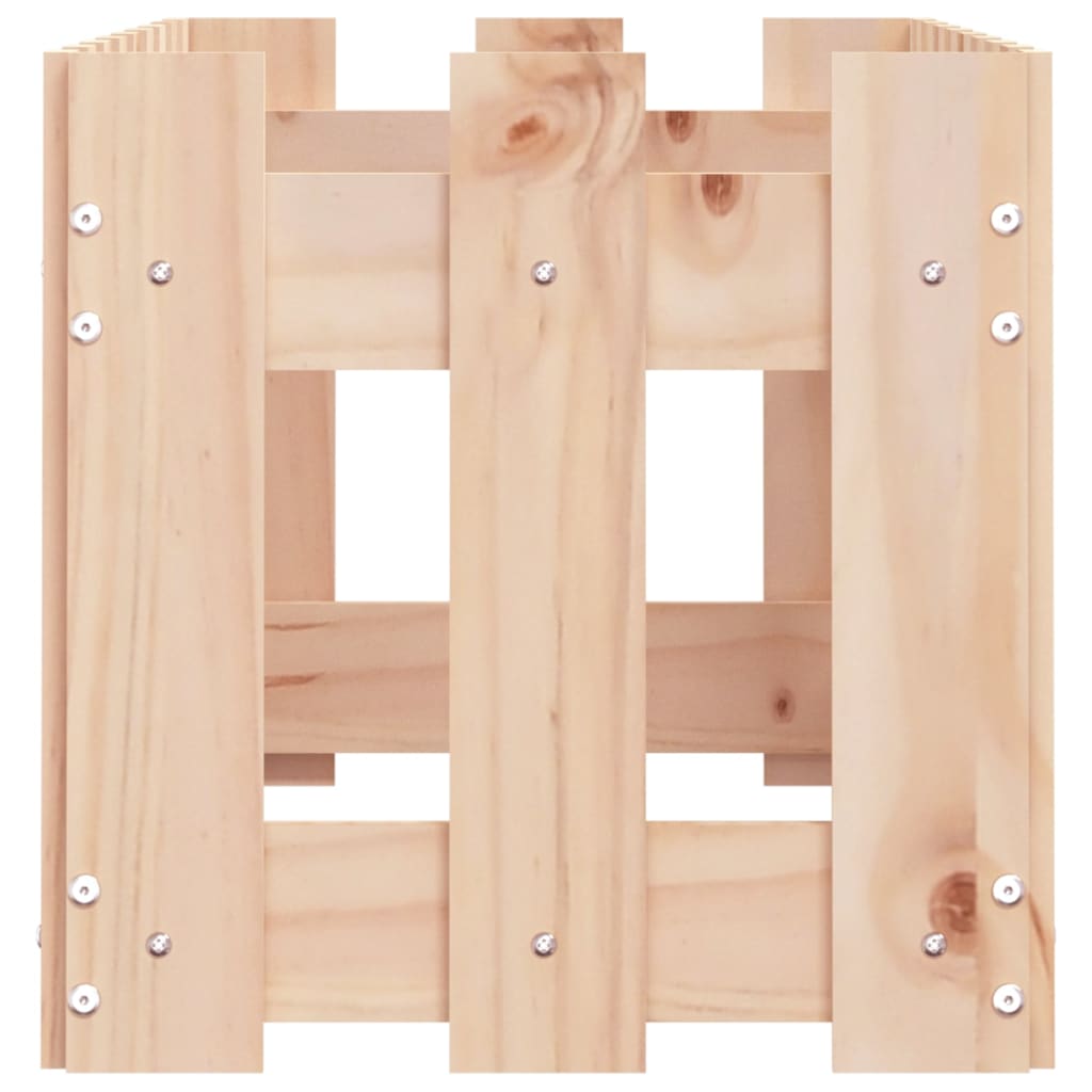 Arriate elevado jardín con valla madera maciza pino 100x30x30cm