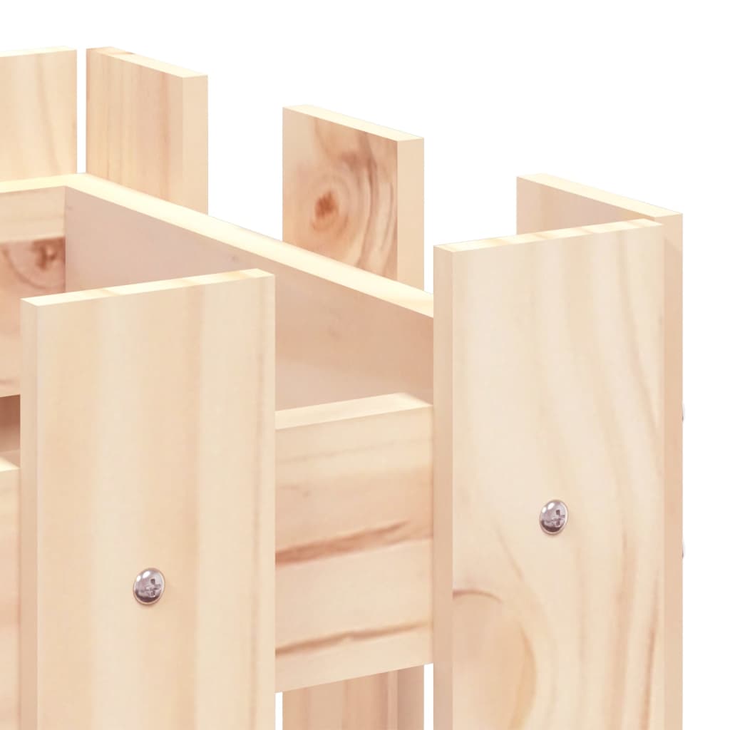 Arriate elevado jardín con valla madera maciza pino 100x30x30cm