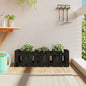 Arriate elevado jardín con valla madera maciza pino 100x30x30cm