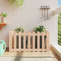 Arriate elevado jardín con valla madera maciza pino 100x30x30cm