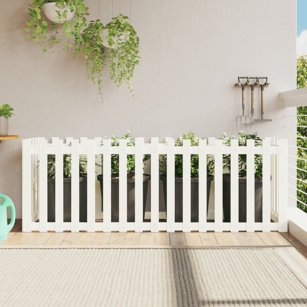 Arriate elevado jardín con valla madera maciza pino 100x30x30cm