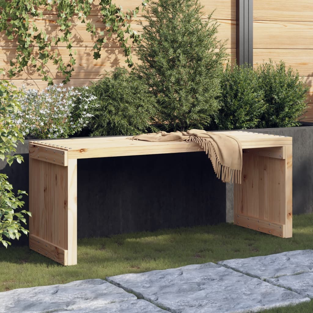 Banco de jardín de madera maciza de pino 108x35x45 cm