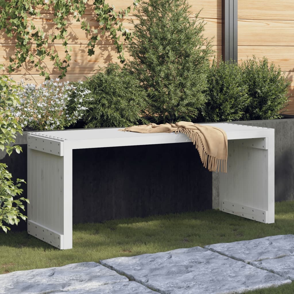Banco de jardín de madera maciza de pino 108x35x45 cm