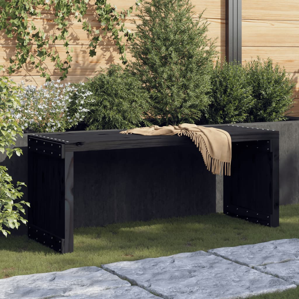 Banco de jardín de madera maciza de pino 108x35x45 cm