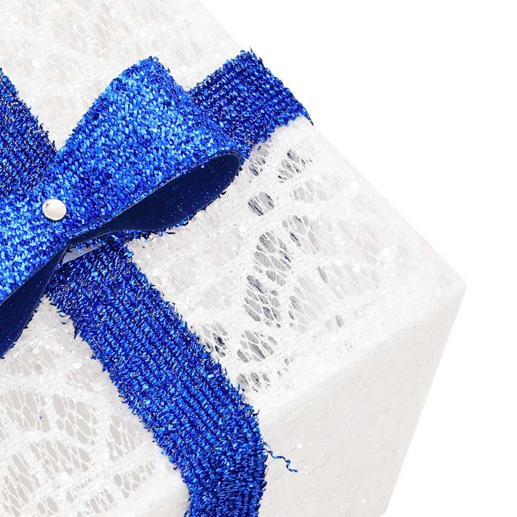 Cajas de regalo Navidad iluminadas 3 uds 64 LEDs blanco cálido