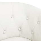 Sillón con taburete cuero sintético blanco