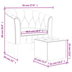 Sillón con taburete cuero sintético blanco