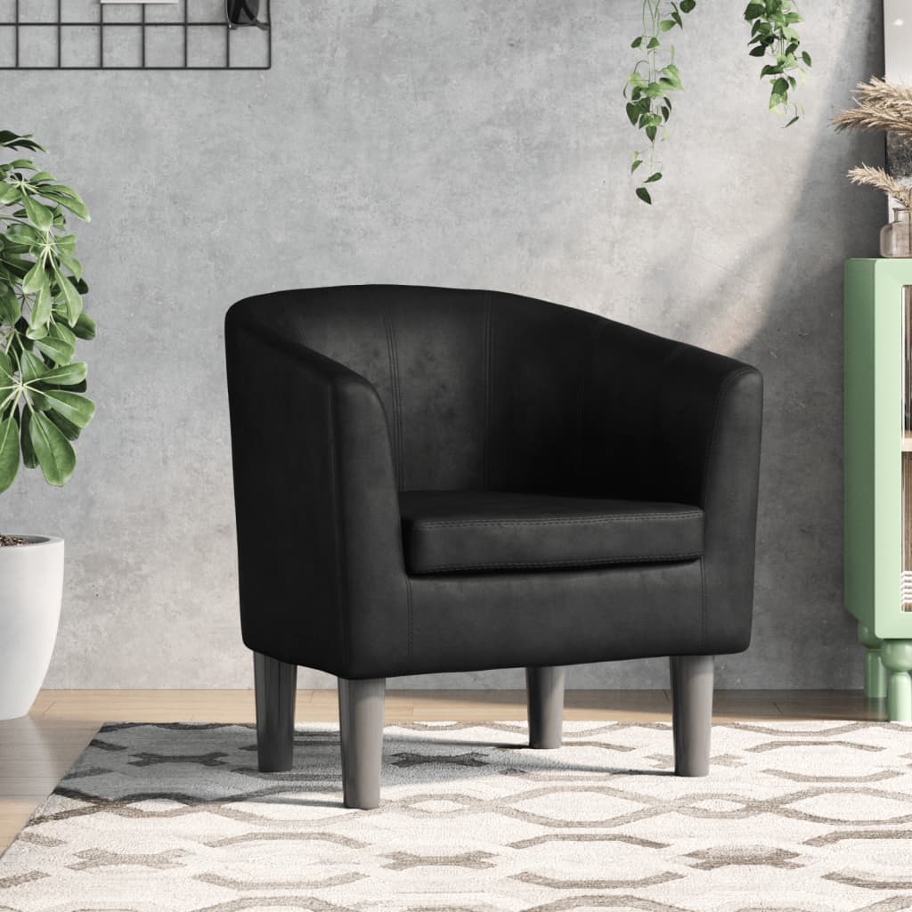 White synthetic leather armchair
