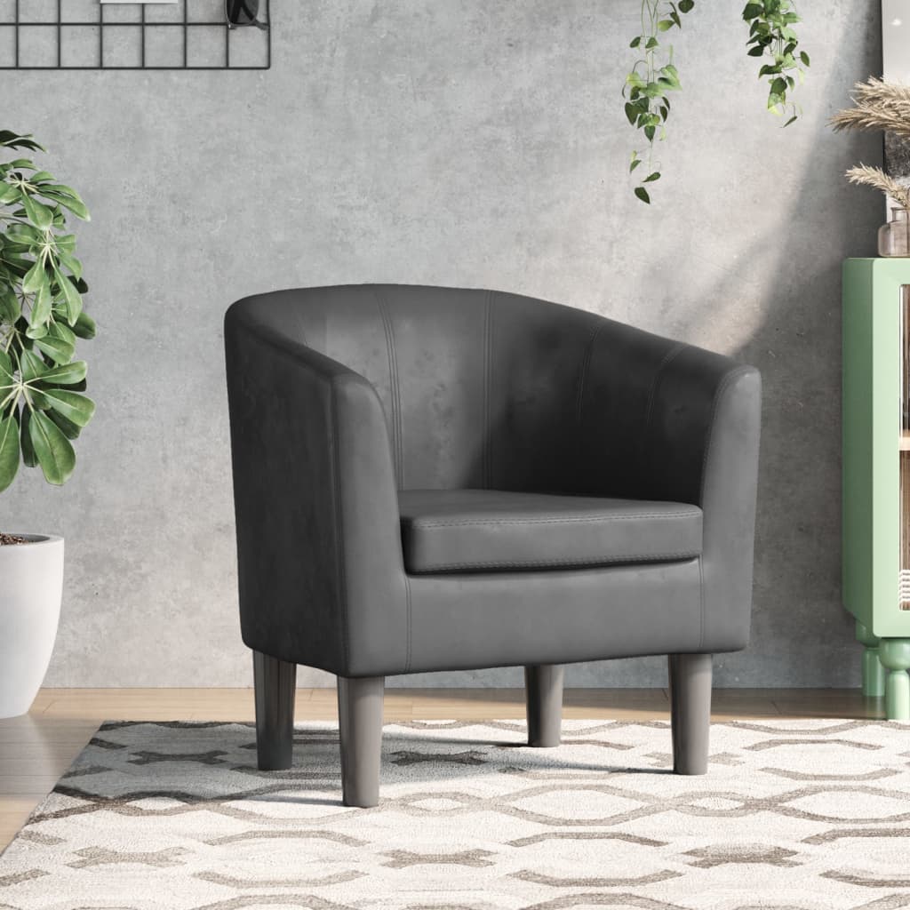 White synthetic leather armchair