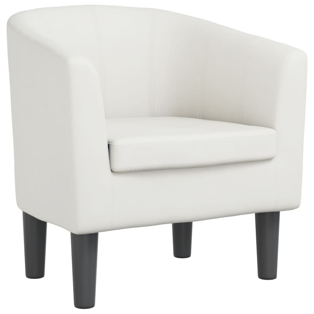 Sillón cuero sintético blanco
