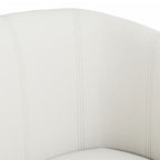 Sillón con taburete cuero sintético blanco