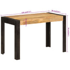 Mesa de comedor madera maciza de mango 120x60x76 cm