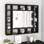 Mueble con espejo y luces LED gris hormigón 90x31,5x62 cm