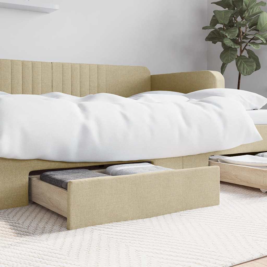 Cajones cama 2 uds madera ingeniería cuero sintético capuchino
