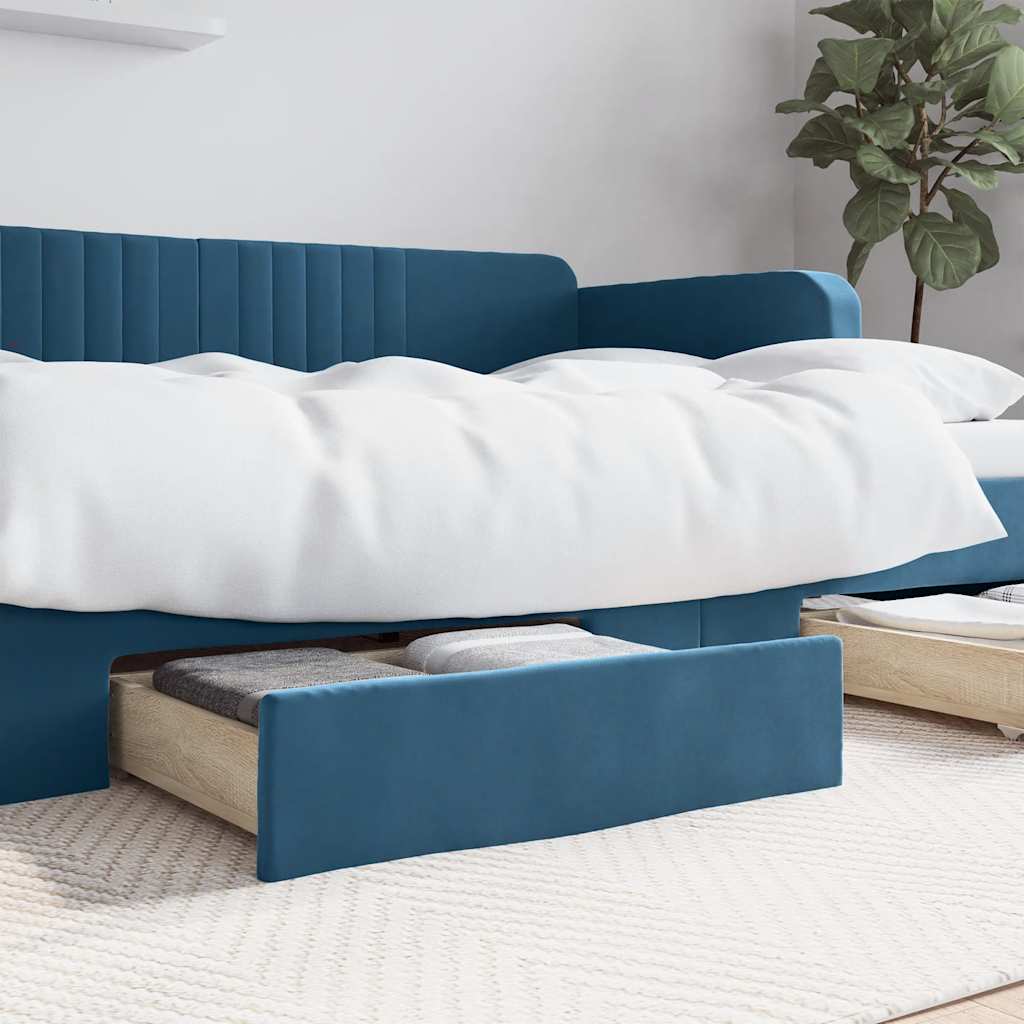 Cajones cama 2 uds madera ingeniería cuero sintético capuchino