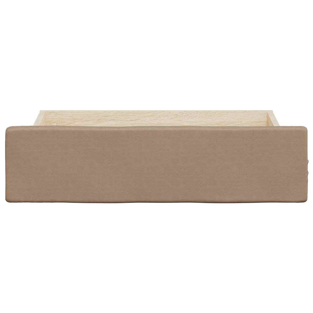 Cajones cama 2 uds madera ingeniería cuero sintético capuchino