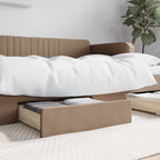 Cajones cama 2 uds madera ingeniería cuero sintético capuchino