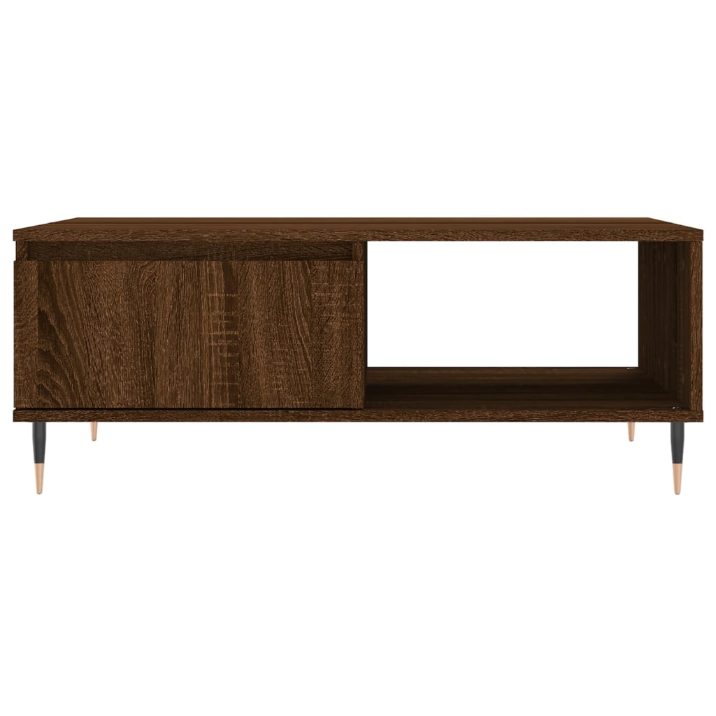 Mesa de centro madera de ingeniería roble marrón 90x60x35 cm
