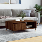 Mesa de centro madera de ingeniería roble marrón 90x60x35 cm