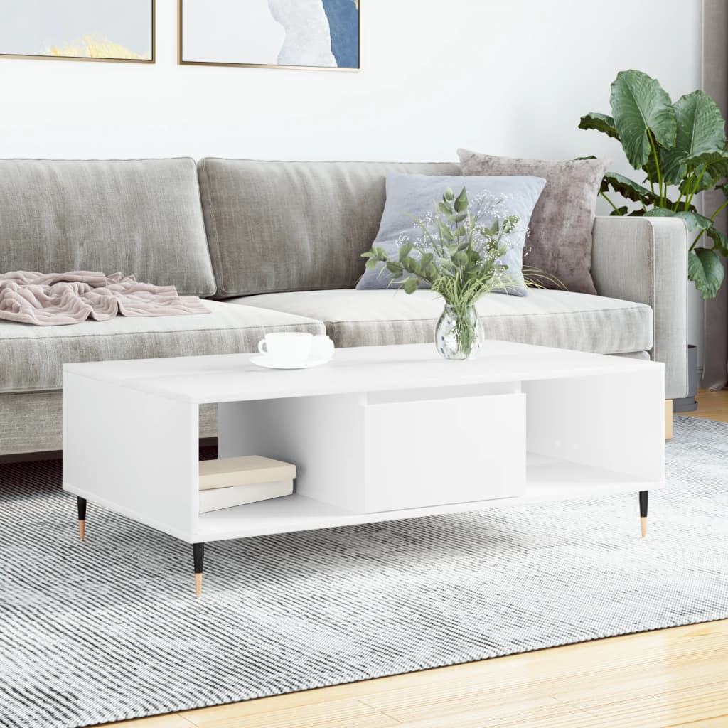 Gold Stainless Steel and Tempered Glass Coffee Table