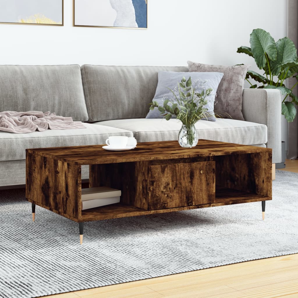 Gold Stainless Steel and Tempered Glass Coffee Table