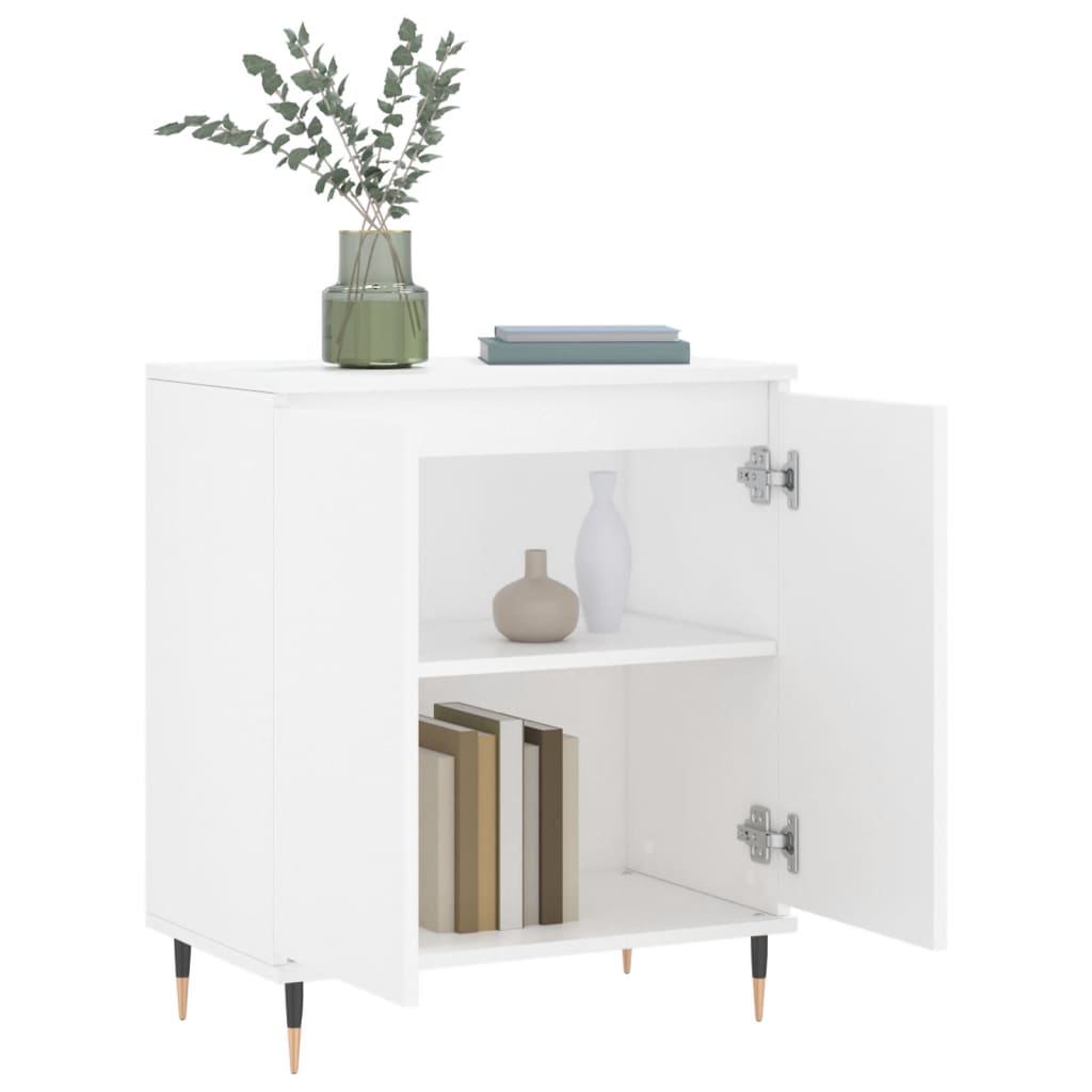 Aparador de madera contrachapada blanco 60x35x70 cm