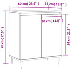 Aparador de madera contrachapada blanco 60x35x70 cm