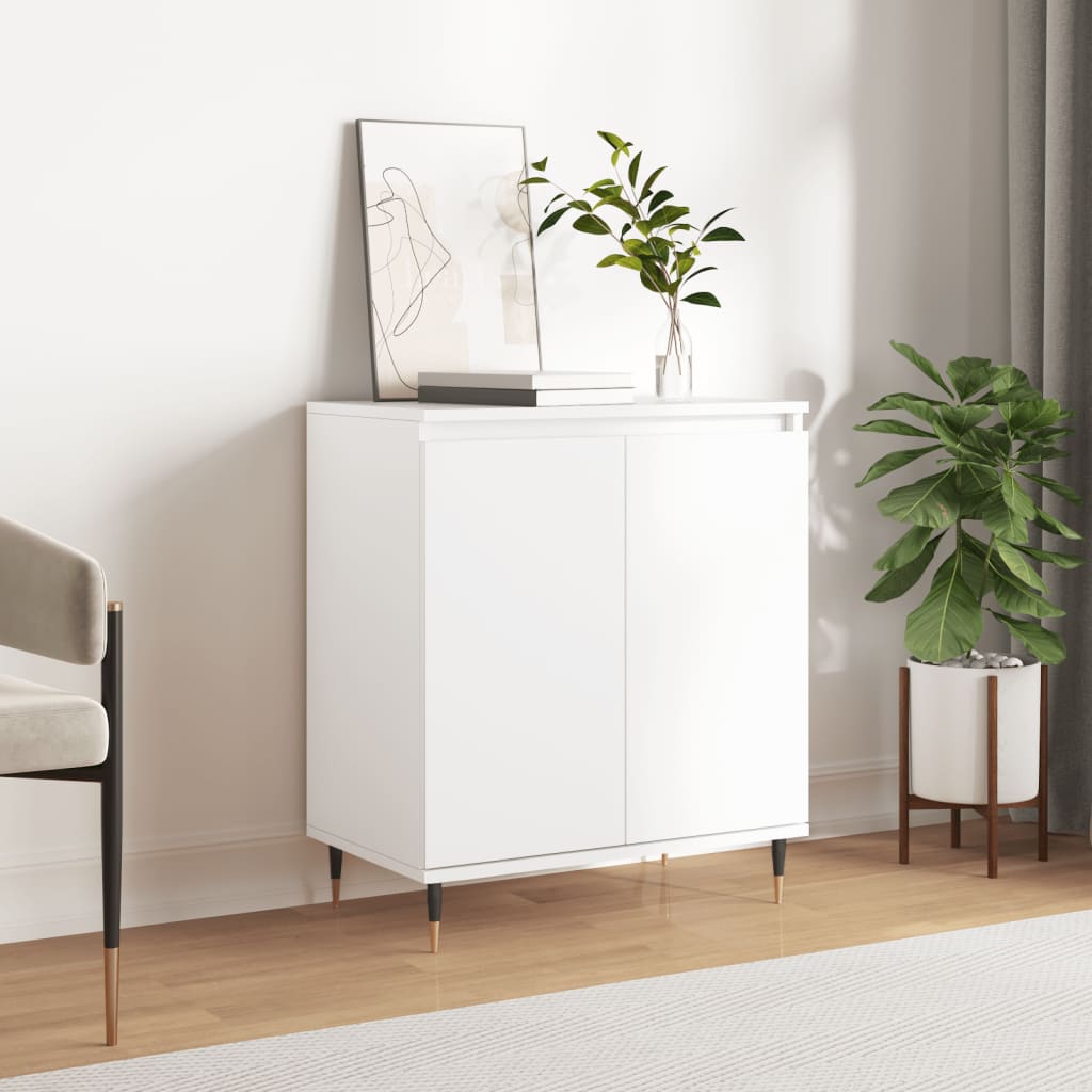 Aparador de madera contrachapada blanco 60x35x70 cm