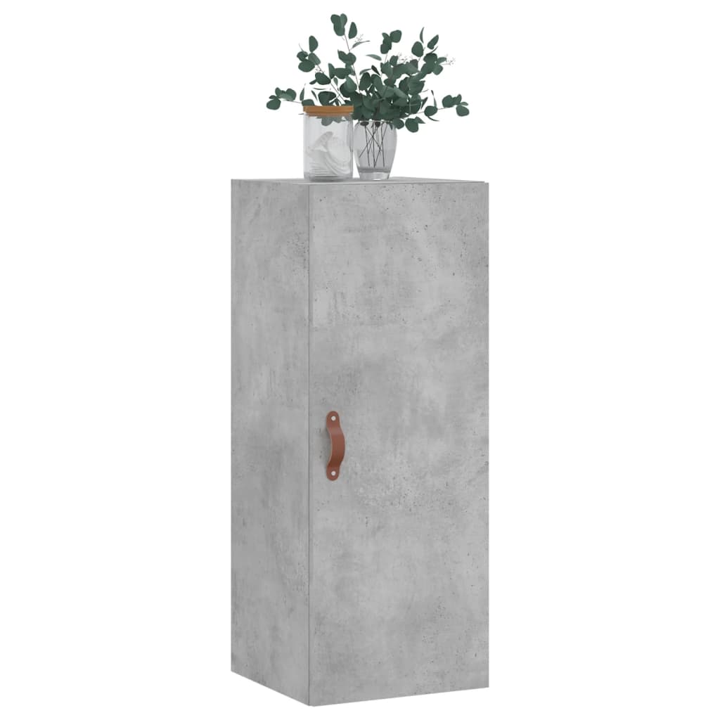 Armario de pared gris hormigón 34,5x34x90 cm
