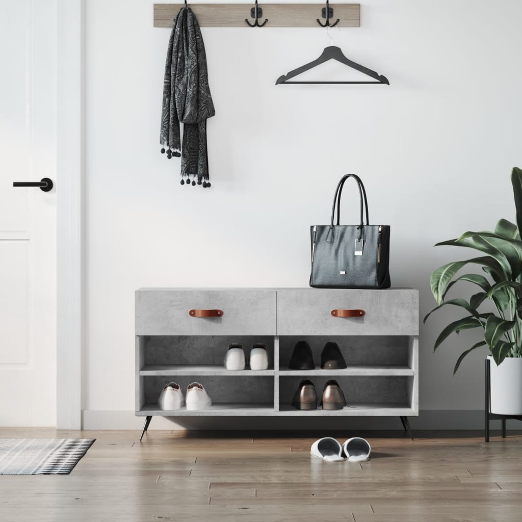 Zapatero madera de ingeniería blanco 102x35x55 cm