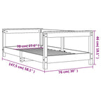 Estructura de cama para niños madera de pino blanco 70x140 cm