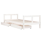 Estructura cama niños con cajones madera pino blanco 80x200 cm