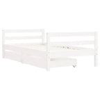 Estructura cama infantil y cajones madera pino blanco 80x160 cm