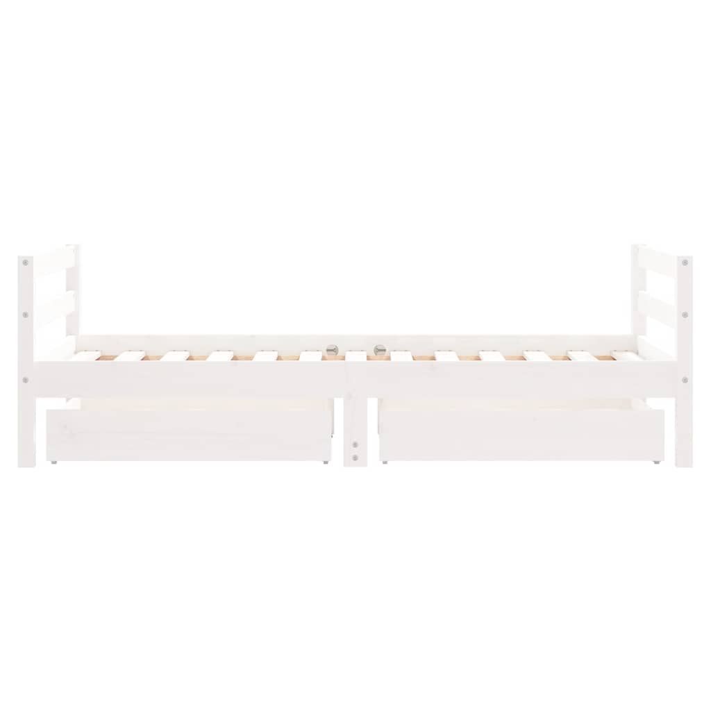 Estructura cama infantil y cajones madera pino blanco 80x160 cm