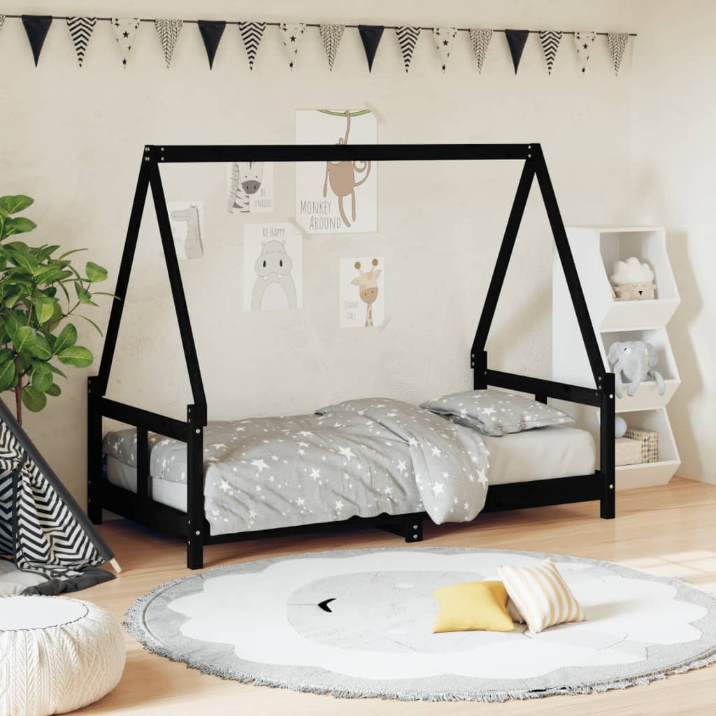 Estructura cama infantil y cajones madera pino blanco 90x190 cm
