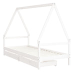 Estructura cama infantil y cajones madera pino blanco 90x190 cm