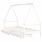 Estructura cama infantil y cajones madera pino blanco 90x190 cm