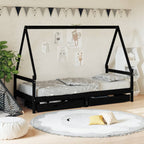 Estructura cama infantil y cajones madera pino blanco 90x190 cm
