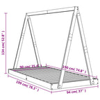 Estructura de cama infantil madera maciza de pino 90x190 cm