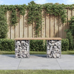 Banco de jardín diseño gaviones madera abeto Douglas 63x44x42cm