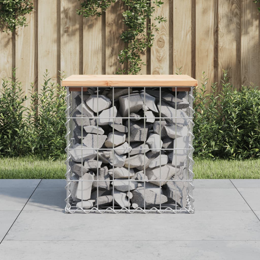 Banco de jardín diseño gaviones madera abeto Douglas 63x44x42cm