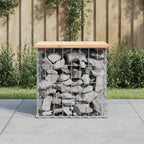 Banco de jardín diseño gaviones madera abeto Douglas 63x44x42cm