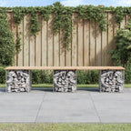 Banco de jardín diseño gaviones madera abeto Douglas 63x44x42cm