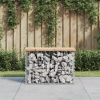 Banco de jardín diseño gaviones madera abeto Douglas 63x44x42cm