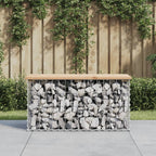 Banco de jardín diseño gaviones madera abeto Douglas 63x44x42cm