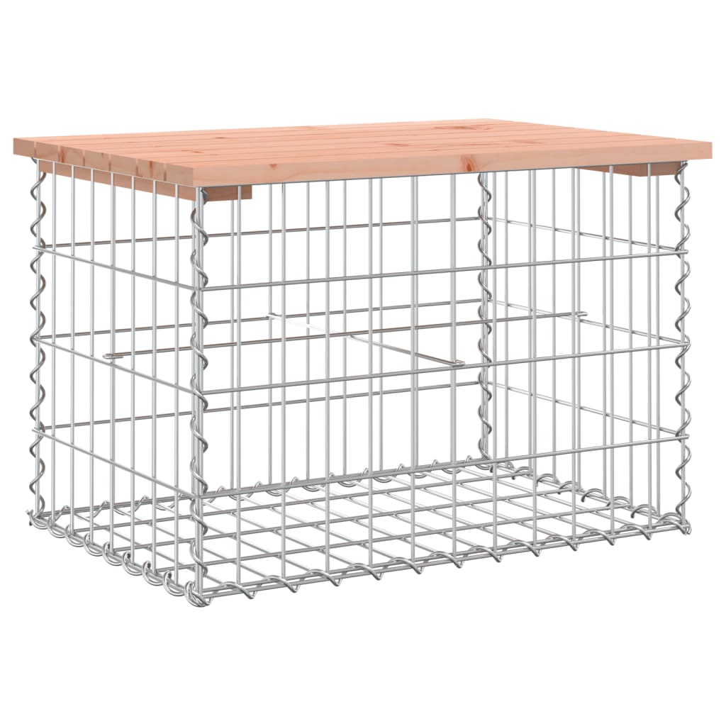 Banco de jardín diseño gaviones madera abeto Douglas 63x44x42cm